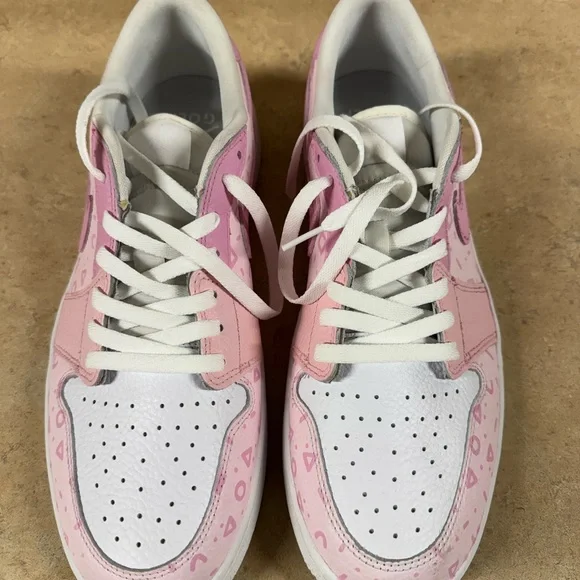 Nike Men's Low-Top Sneakers in Pink and White - Picture 2 of 12